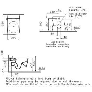7672B003-1687 Metropole Rim-Ex Подв.б/о у-з 56см с фун-ми VitrAflush и VitrAfresh, с емк. для чис. жид-ти, с фун-ей биде и вст.смес (НУЖНА 90-003-009) 7672B003-1687-1