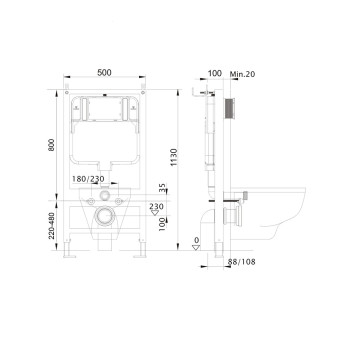 SET AQUATEK ЛИБЕРТИ (рама AQUATEK Standard INS-0000012 (без крепежа и клавиши) + унитаз ЛИБЕРТИ AQ1999T-00 с тонким сиденьем sc) SET AQUATEK ЛИБЕРТИ-4