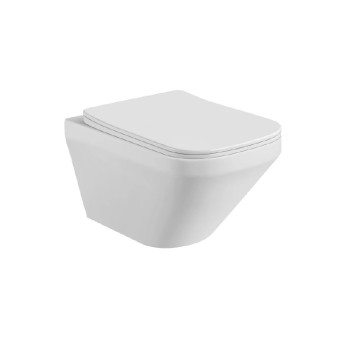 AQ1155-00 ЛИРА Унитаз подвесной безободковый 490365320мм, тонкое сиденье с механизмом плавного закрывания, крепеж AQ1155-00