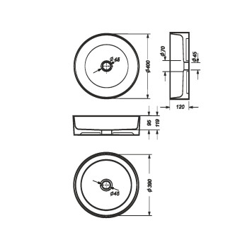 BEST SLIM Умывальник накладной 40 см Белый S1 (WB.CT/Best/40-N.Slim/WHT.G/S1) WB.CT/Best/40-N.Slim/WHT.G/S1-1