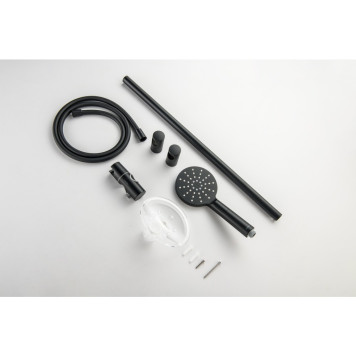 AQ2014MB ОБЕРОН душевой гарнитур 3jet 60 см, матовый черный AQ2014MB-1