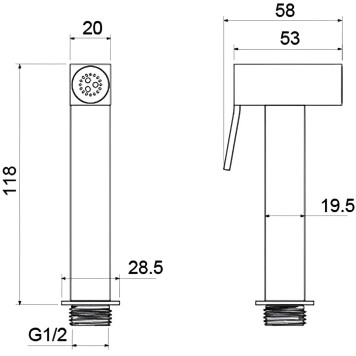 AQ2058MB гигиенический ручной душ, матовый черный AQ2058MB-1