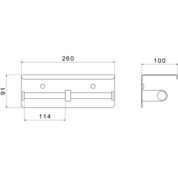 AQ4909CR ОБЕРОН бумагодержатель двойной с полкой AQ4909CR-1
