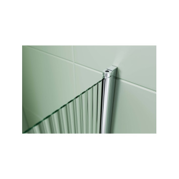 AQ.BS.080.2CH Шторка на ванну, одноэлементная, поворотная 800X1500 профиль хром, стекло прозрачное рифленое 6мм AQ.BS.080.2CH-1