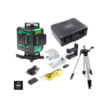 Комплект Лазерный уровень INSTRUMAX GL 4-360 Master SET+Штатив телескопический с резьбой 1/4 (5/8) дюйма INSTRUMAX TR-120