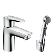Hansgrohe Talis E, Смеситель для раковины с гигиеническим душем, с донным клапаном, Цвет: хром. 71729000