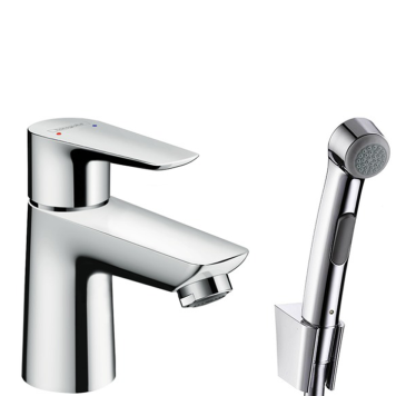 Hansgrohe Talis E, Смеситель для раковины с гигиеническим душем, с донным клапаном, Цвет: хром. 71729000