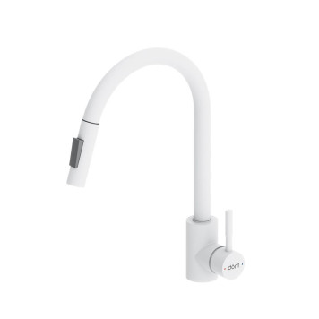 D3007533 Смеситель для кухни с вытяжным изливом, белый-6