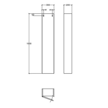 Falper 7.0 Пенал подвесной 30х20х150см, SX, c 1 дверью, цвет: белый. R1103000000BQ-2
