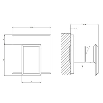 Gessi Eleganza Смеситель для ванны/душа, встраиваемый, цвет: золото. 46106#080-1