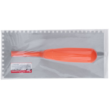 Гладилка стальная с пластиковой ручкой, 280х130 мм зубчатая, зуб 6х6 мм-2