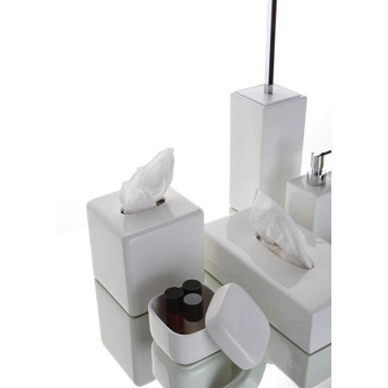 Bertocci Le Ceramiche Дозатор для жидкого мыла, настольный 7,5хh18х7,5см., цвет: белая керамика/хром. 123 4607 0000-2