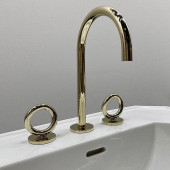 THG Collection O Смеситель для раковины, 3 отв., с донным клапаном,  цвет: Soft gold. G4P-F30-151