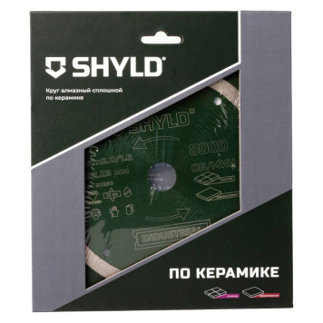 Круг алмазный SHYLD сплошной по керамограниту и плитке 180х22,23 мм(30250)