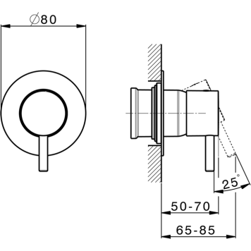CISAL Less New Встраиваемый однорычажный смеситель для душа, цвет: хром-1