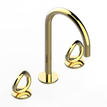 THG Collection O Смеситель для раковины, 3 отв., с донным клапаном, цвет: Soft gold-7