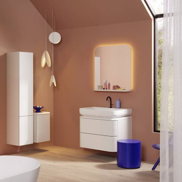 Burgbad B.ME Комплект мебели 80х55х68cм., подвесной, 2 ящика, c раковиной, с 1 отв., 2 шкафа, цвет: белый матовый-1