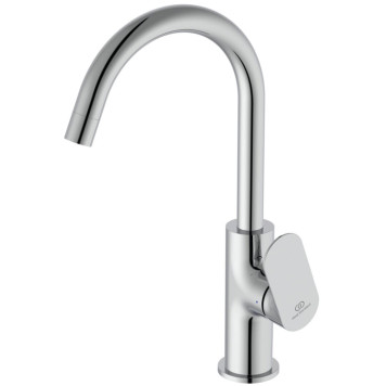 Ideal Standard Ceralife O Смеситель для раковины, на 1 отв., H21.5см., с поворотным изливом, с донным клапаном, цвет: хром. BE016AA-4