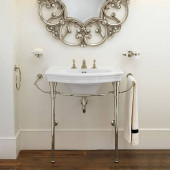 DevonDevon New Etoile Консоль 98х52.5см, с раковиной на 3 отв, напольная, цвет: глянцевый никель/белая. IBLG3FNET,  DENEWETOILENKS