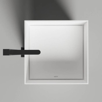 Salini Armonia Square 01 Раковина напольная 45х45х90cм., слив в стену, выпуск D 503, сифон, декоративная накл., мат-л: S-Sence, цвет: белый глянцевый-1
