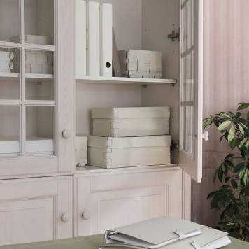 ADJ Корзинка Mini Bottega, 19x19xH13 см., цвет: панна котта/белый-1