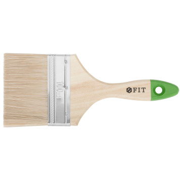 Кисть флейцевая Микс, смешанная натуральная и искусственная щетина, деревянная ручка 4 (100 мм)