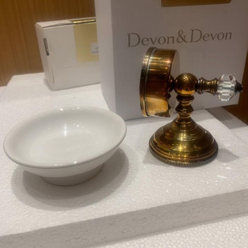 Devon Devon Gemstone Мыльница подвесная, цвет: античная латунь/белый-2