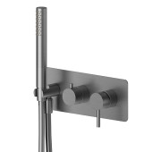 Newform X-STEEL 316 Смеситель для душа, встраиваемый, на 2 выхода, с ручным душем, цвет: PVD Brushed gun metal. 69679EX.59.064