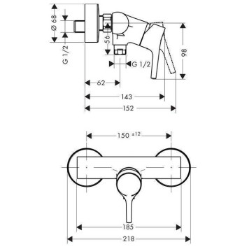 Hansgrohe Talis S, Смеситель для душа, Цвет: хром. 72600000-1