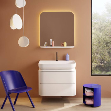 Burgbad B.ME Комплект мебели 80х55х68cм., подвесной, 2 ящика, c раковиной, с 1 отв., 2 шкафа, цвет: белый матовый-3