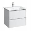 Laufen Palace Комплект мебели 600х450х545 мм., с раковиной Slim, 2 ящика, органайзер для ящика, ручка анодированный алюминий, цвет: белый матовый. 8.6070.2.260.104.1