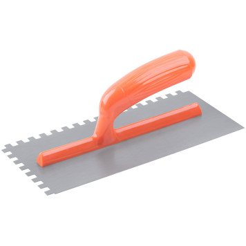 Гладилка стальная с пластиковой ручкой, 280х130 мм зубчатая, зуб 8х8 мм-1