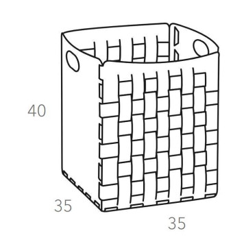 ADJ Корзинка Bottega, 35x35xH40 см., цвет: коньяк/бордо-2