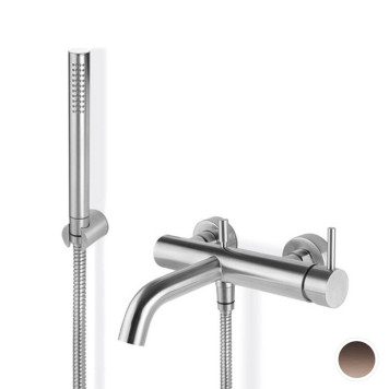 Newform X-STEEL 316 Смеситель для ванны с ручным душем, кронштейном, шланг: 150 см, цвет: PVD Brushed copper bronze. 69640CX.59.067