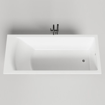 Salini Cascata Встраиваемая ванна 170x70x55.2см., ножки, сифон, мат-л: S-Stone, цвет: белый матовый-2