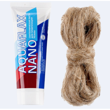 Паста уплотнительная, Aquaflax nano, 30 г тюбик 15 г лён, набор в пакете