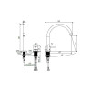 Almar Mixers Смеситель для раковины, 2 отв., без донного клапана, цвет: никель брашированный. E214005.NB