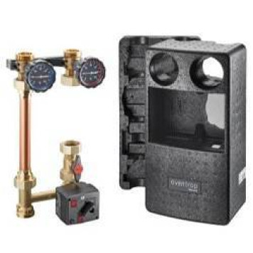 Насосная группа, Oventrop, Regumat MF-180 Ду 25 с шаровым краном перед насосом и встроенным регулятором температуры подачи с трехходовым смесителем с обратным клапаном, сервомотором со встроенным электронным регулятором, и универсальной, модульной тепло