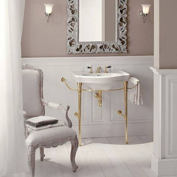 DevonDevon New Etoile Консоль 98х52.5см, напольная, с раковиной на 3 отв, цвет: золото/белая. IBLG3FNET, DENEWETOILEOT-2