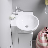 AQ 4640021061435 Раковина угловая Дельта 450х450х180 мм, с отв. под смес., с отв. пер 4640021061435