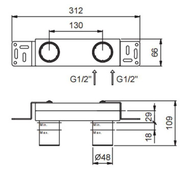 Fantini Внутренняя часть смесителя для раковины, 1/2-1