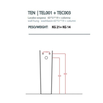 Artceram TEN колонна для раковины, цвет: белый. TEC003 01 00 bi-1
