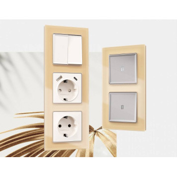 Рамка на 4 поста Ambrella Volt Platos Стекло органическое AF330604-1