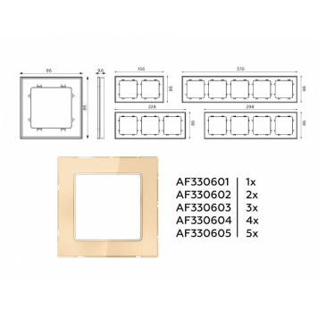 Рамка на 4 поста Ambrella Volt Platos Стекло органическое AF330604-3