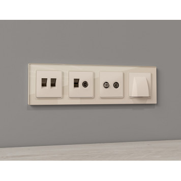 ТВ-розетка и розетка Ethernet RJ-45 без рамки Ambrella Volt MA MA332510-3