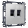 Розетка двойная Ethernet RJ-45 и со шторками, без рамки Ambrella Volt ALFA MA412110