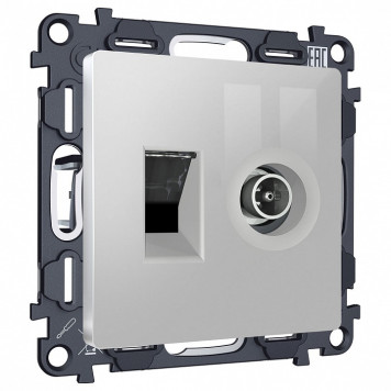 ТВ-розетка и розетка Ethernet RJ-45 без рамки Ambrella Volt ALFA MA412510