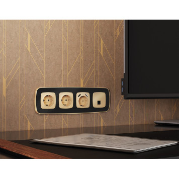 Розетка Ethernet RJ-45 и со шторками, без рамки Ambrella Volt OMEGA MO612005-1