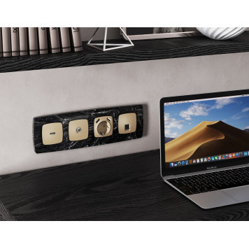 Розетка Ethernet RJ-45 и со шторками, без рамки Ambrella Volt OMEGA MO612005-2