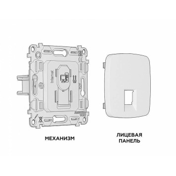 Розетка Ethernet RJ-45 и со шторками, без рамки Ambrella Volt Quant MO912010-2